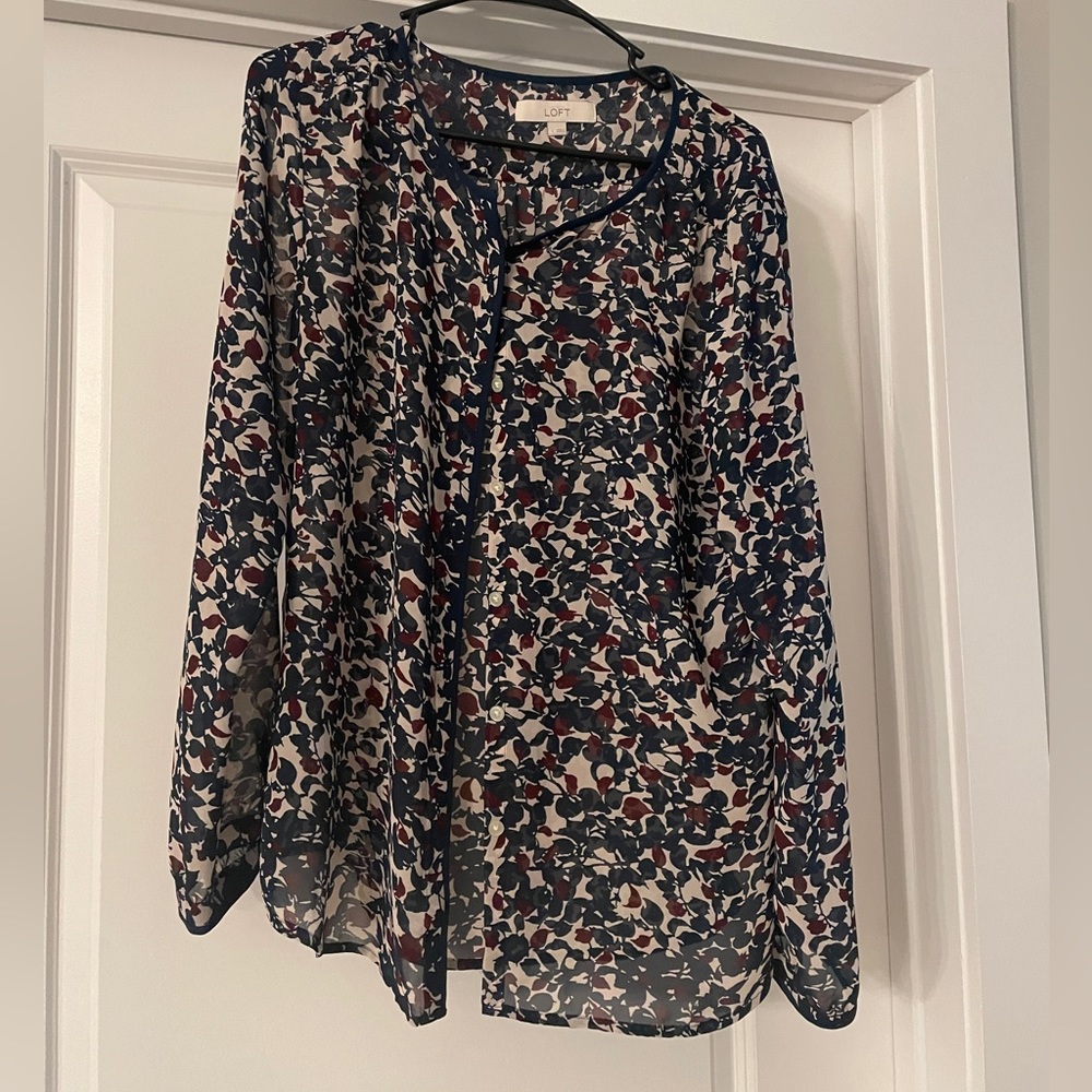 formal blouse navy and purple